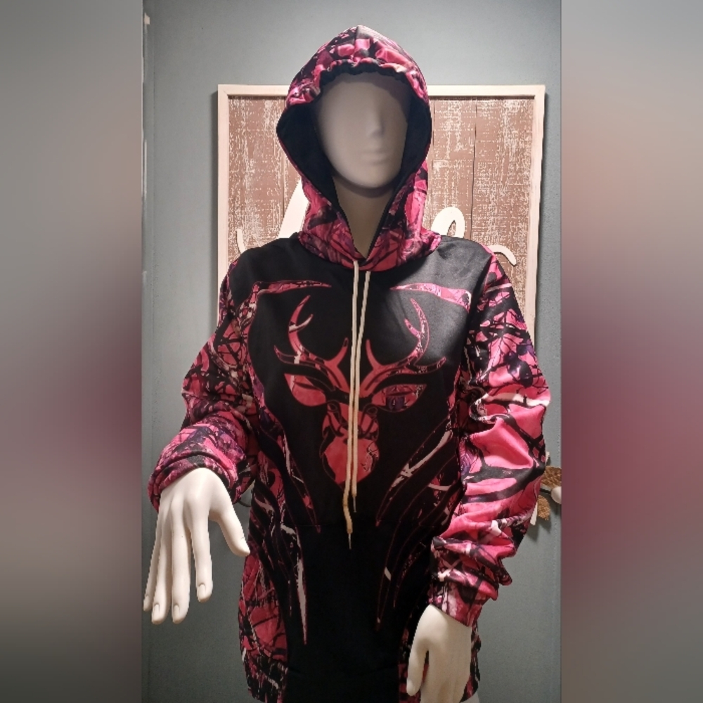 Women's Pink Camouflage Hoodie Jacket